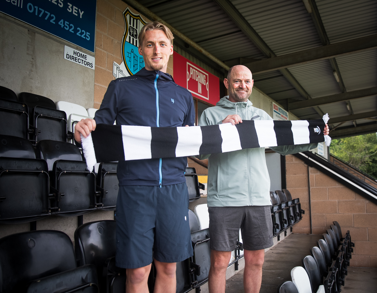 Regan Riley and Jamie Milligan in the stand at Bamber Bridge FC