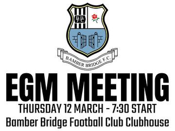 EGM Meeting Thursday 12 March
