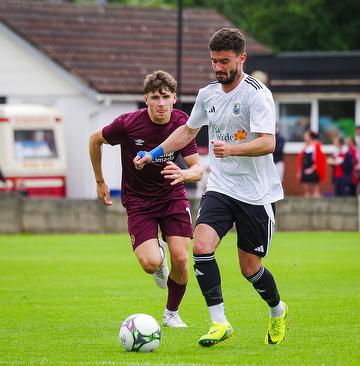 Lewis Pilgrim in action for Bamber Bridge Reserves against Hearts B