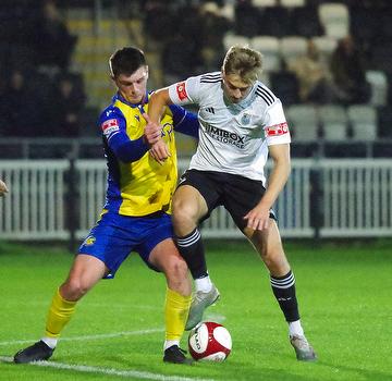 Lucas Weaver in action against Stockton Town