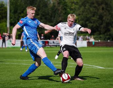 Mark Cullen in action against Newton Aycliffe in the FA Cup. 31 August 2024