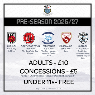 Pre season admission 26 27